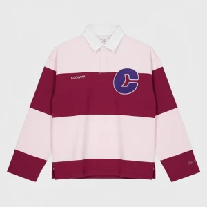 Coolway Field Strawberry Polo - Camiseta a rayas manga larga