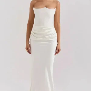 Vestido Largo Satinado Modelo Thaís