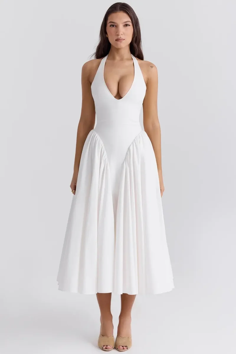 Vestido Midi con Escote Halter y Falda de Tul – Modelo Marilyn - Imagen 6